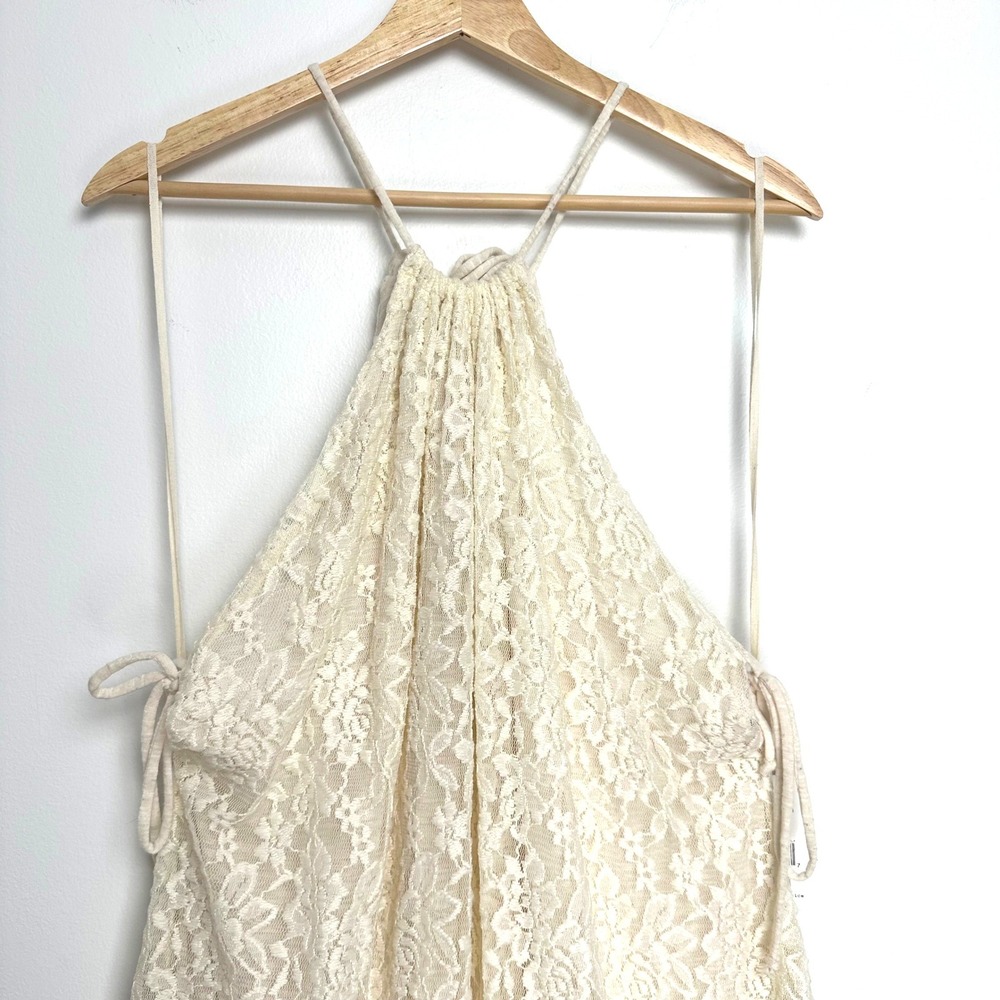 NWT Free People Olympia Lace Maxi Dress‎ Ivory White L - Picture 6 of 13